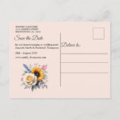 春と夏の花の花模様 案内ポストカード (裏面)