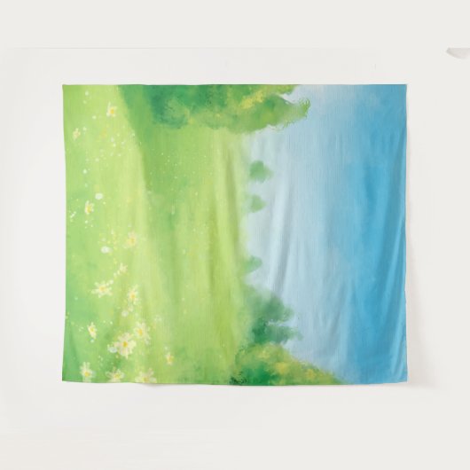 春と夏の風景写真の背景 タペストリー (正面(横))