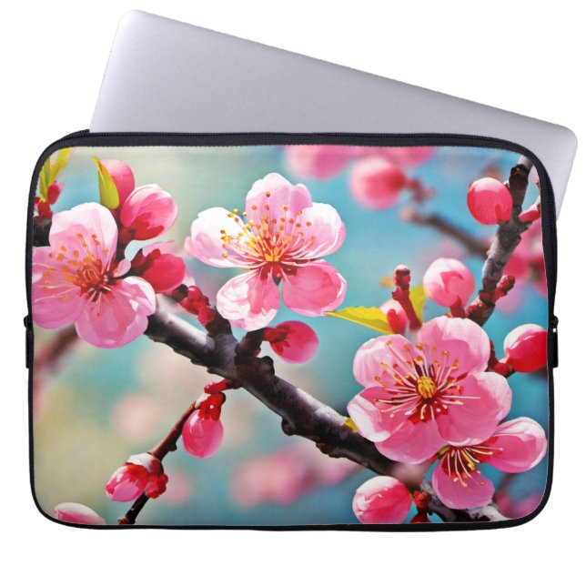 春に咲く満開の桜 ラップトップスリーブ (正面)