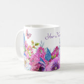 春に咲く紫陽花 春 名前入り コーヒーマグカップ (正面左)