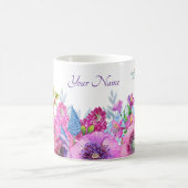 春に咲く紫陽花 春 名前入り コーヒーマグカップ (中央)