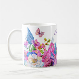 春に咲く紫陽花 春 名前入り コーヒーマグカップ