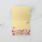 春に咲く蝶と花の水彩画 サンキューカード (内部)