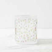 春に春バニーラビットワイルドフラワーガラス フロストグラスマグカップ (中央)