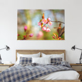 春に柔らかいピンクの柔らかい桜の花 キャンバスプリント (インサイチュ (寝室))