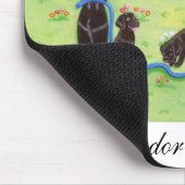 春のおもしろいのラブラドールの絵を描くこと マウスパッド (コーナー)