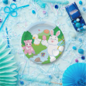 春のお祝いの卵の狩り ペーパープレート (パーティー)