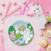 春のお祝いの卵の狩り ペーパープレート (パーティー)