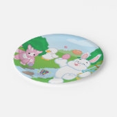 春のお祝いの卵の狩り ペーパープレート (アングル)