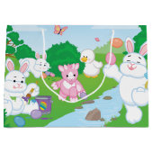 春のお祝いの卵の狩り ラージペーパーバッグ (正面)