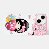 春のこけし人形 - かわいい日本の芸者さん Case-Mate iPhoneケース (裏面 (横))
