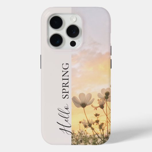 春のご挨拶、ボヘミアンな野の花に沈む夕日 Case-Mate iPhoneケース (裏面)