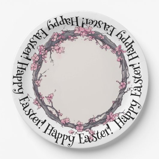 春のさくらんぼ・ブロッサム・グローブで ペーパープレート (正面)