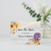 春のひまわりと紫の芍薬 Save the Date セーブザデート (スタンド正面)