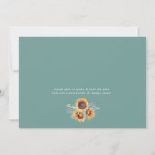 春のひまわり開花 | 花のブライダルシャワー 招待状 (裏面)