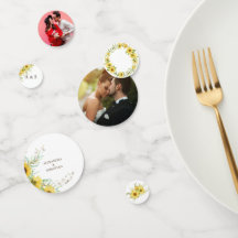 春のひまわり ウェディング テーブル デコレーション コンフェッティ