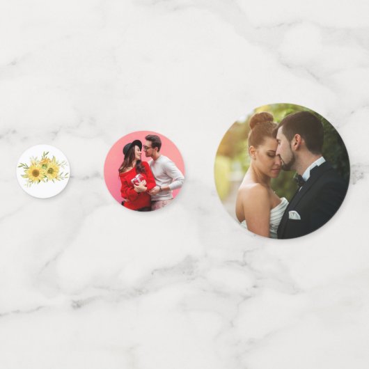 春のひまわり ウェディング テーブル デコレーション コンフェッティ (正面)