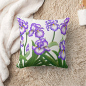 春のアイリス庭の枕 クッション (ブランケット)