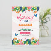 春のイベント招待チラシテンプレート 招待状 (スタンド正面)
