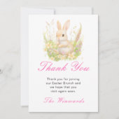 春のイースターバージョンのラビットランチ サンキューカード (正面)