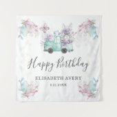 春のイースター ハッピーバースデー トラック タペストリー (正面)