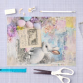 春のイースター：バニー、開花、絵を描卵 薄葉紙 (クラフト)