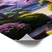 春のウィスパー：さくらんぼの花とトランキリット ポスター (角)