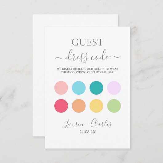 春のウェディングドレスコード挿入カード エンクロージャーカード (正面/裏面)