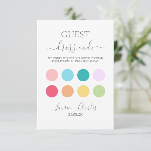 春のウェディングドレスコード挿入カード エンクロージャーカード (スタンド正面)