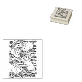 春のウサギ、復活祭の卵、牧草地のウサギかわいい ラバースタンプ (押印)