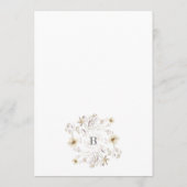 春のエレガントなワイルドフラワーの花輪 フローラルウェディング 招待状 (裏面)