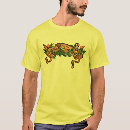 春のオレンジの花の妖精 Tシャツ (正面)