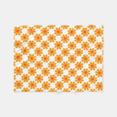 春のオレンジ色の花の赤ちゃんシャワー フリースブランケット (正面(横))