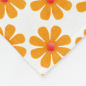 春のオレンジ色の花の赤ちゃんシャワー フリースブランケット (角)