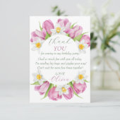 春のカラフルなお花の子供の誕生日 サンキューカード (スタンド正面)