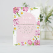 春のカラフルなお花の子供の誕生日 サンキューカード (スタンド正面)