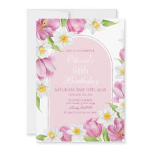 春のカラフルなお花の子供の誕生日