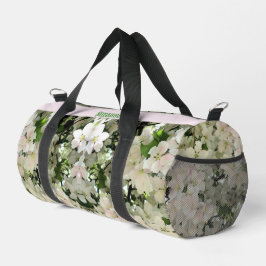 春のカラリンゴの花パーソナライズされた咲き ダッフルバッグ