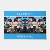 春のカラリンゴの花パーソナライズされた咲き ドアマット (正面)