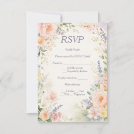 春のガーデンウェディングのSave the Date 出欠カード