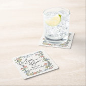 春のガーデンパーティーパステルフラワーブライダルシャワー スクエアペーパーコースター (インサイチュ)