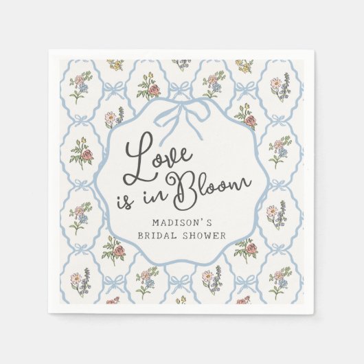 春のガーデンパーティー パステル フラワーブライダルシャワー スタンダードカクテルナプキン (正面)