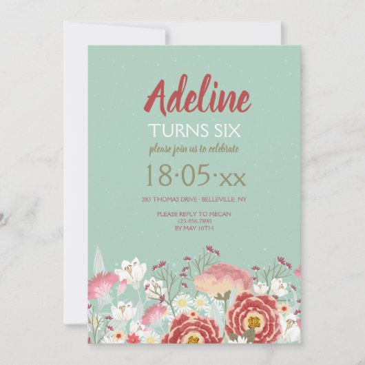 春のガーデン招待状 招待状 (正面)