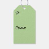 春のキャノピ葉ーグリーン自然シーン ギフトタグ (裏面)