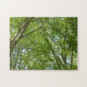 春のキャノピ葉ーグリーン自然シーン ジグソーパズル (横)