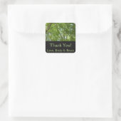 春のキャノピ葉ーグリーン自然シーン スクエアシール (バッグ)