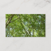 春のキャノピ葉ーグリーン自然シーン 名刺 (裏面)