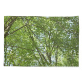 春のキャノピ葉ーグリーン自然シーン 枕カバー (裏面)