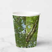 春のキャノピ葉ーグリーン自然シーン 紙コップ (右)