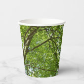 春のキャノピ葉ーグリーン自然シーン 紙コップ (正面)